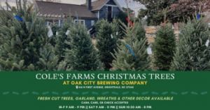 Cole's Farms Christmas Tree Lot at Oak City Brewing Co