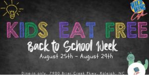 08/25 - 08/29 Back to School Week at Wild Wing Cafe on Brier Creek