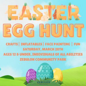 03/28 Happy Hoppy Easter Party and Egg Hunt at Zebulon Community Park
